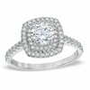 Thumbnail Image 1 of Previously Owned - 1-1/5 CT. T.W. Diamond Square Double Frame Engagement Ring in 14K White Gold