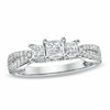 Thumbnail Image 0 of Previously Owned - 1 CT. T.W. Princess-Cut Diamond Three Stone Engagement Ring in 14K White Gold