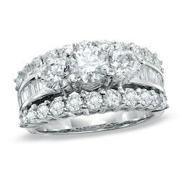 Previously Owned - 3 CT. T.W. Diamond Three Stone Engagement Ring in 14K White Gold