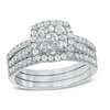 Thumbnail Image 1 of Previously Owned - 1 CT. T.W. Composite Diamond Frame Bridal Set in 10K White Gold