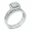 Thumbnail Image 2 of Previously Owned - 1 CT. T.W. Composite Diamond Frame Bridal Set in 10K White Gold