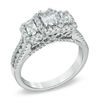 Thumbnail Image 2 of Previously Owned - 1-1/2 CT. T.W. Emerald-Cut Diamond Three Stone Frame Ring in 14K White Gold