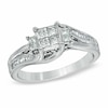 Thumbnail Image 1 of Previously Owned - 1/2 CT. T.W. Quad Princess-Cut Diamond Engagement Ring in 10K White Gold