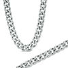 Thumbnail Image 1 of Previously Owned - Curb Link Chain Necklace and Bracelet Set in Stainless Steel - 24"
