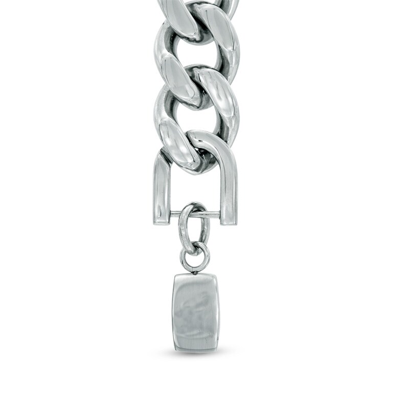 Main Image 2 of Previously Owned - Curb Link Chain Necklace and Bracelet Set in Stainless Steel - 24"