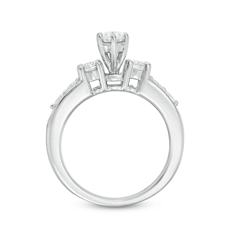 Previously Owned - 2 CT. T.W. Diamond Three Stone Bridal Set in 14K White Gold