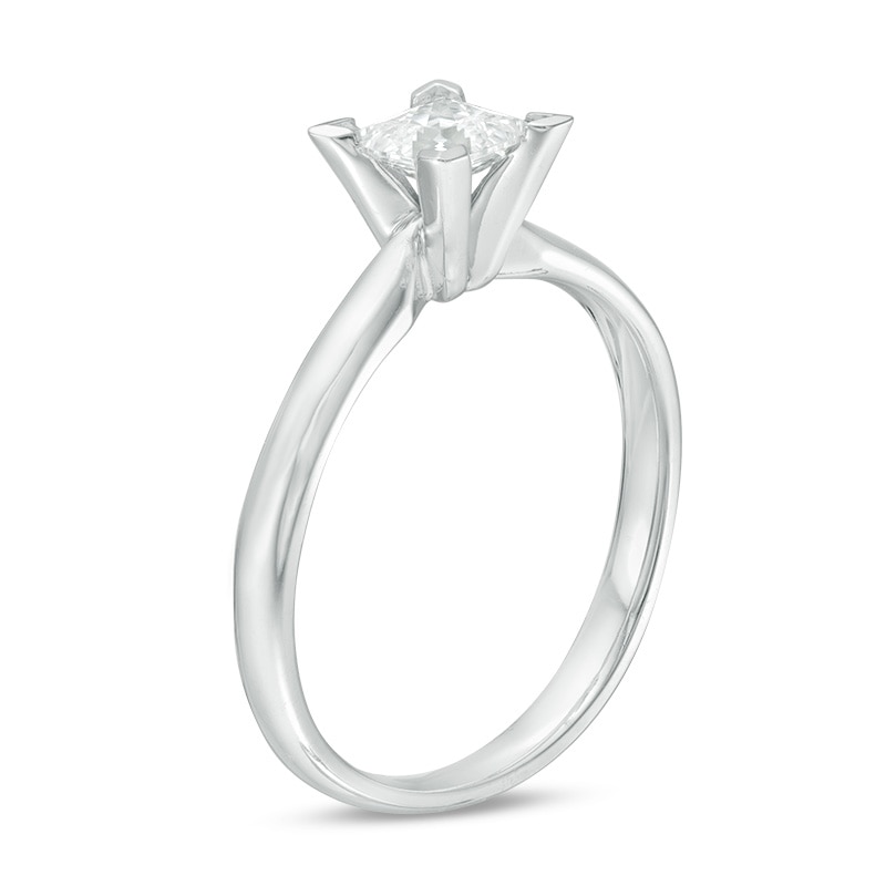 Previously Owned - 1/2 CT. Princess-Cut Diamond Solitaire Engagement Ring in 14K White Gold