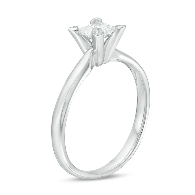 Main Image 2 of Previously Owned - 1/2 CT. Princess-Cut Diamond Solitaire Engagement Ring in 14K White Gold