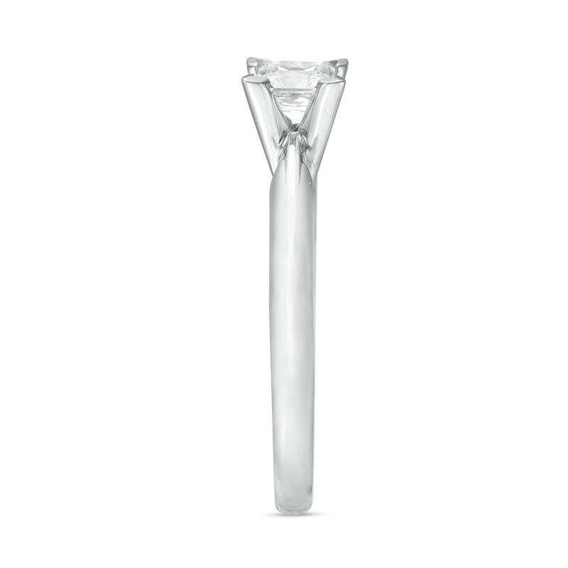 Main Image 4 of Previously Owned - 1/2 CT. Princess-Cut Diamond Solitaire Engagement Ring in 14K White Gold