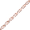 Thumbnail Image 1 of Previously Owned - Morganite "XO" Bracelet in Sterling Silver with 18K Rose Gold Plate - 7.25"
