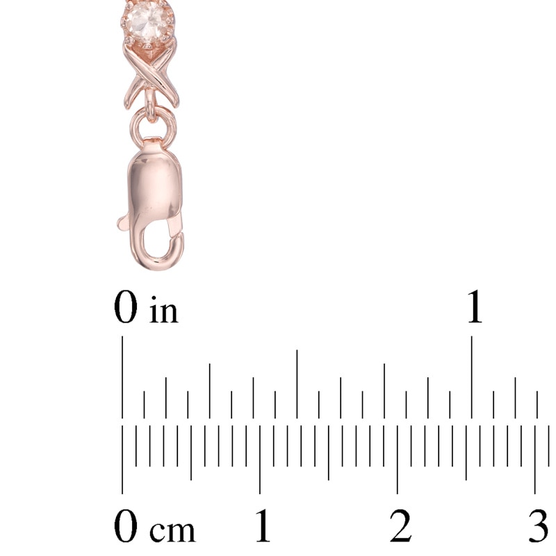 Main Image 2 of Previously Owned - Morganite "XO" Bracelet in Sterling Silver with 18K Rose Gold Plate - 7.25"