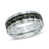 Thumbnail Image 1 of Previously Owned - 9.0mm Black Carbon Fiber Comfort Fit Stainless Steel Wedding Band