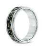 Thumbnail Image 2 of Previously Owned - 9.0mm Black Carbon Fiber Comfort Fit Stainless Steel Wedding Band