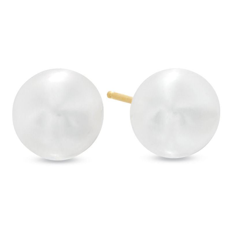 Main Image 1 of Previously Owned-7.0-7.5mm Freshwater Cultured Pearl Stud Earrings in 14K Gold
