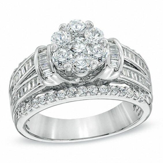zales diamond cluster engagement ring