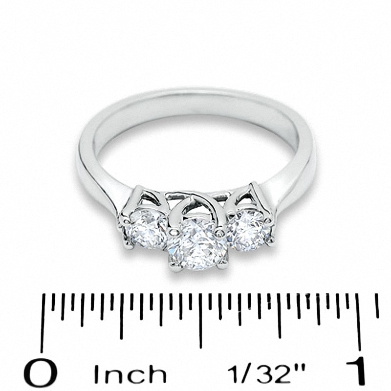 Previously Owned - 1 CTW. Diamond Three Stone Ring in 14K White Gold