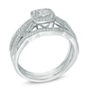 Thumbnail Image 2 of Previously Owned - 3/8 CT. T.W. Diamond Braid Vintage-Style Frame Bridal Set in 10K White Gold