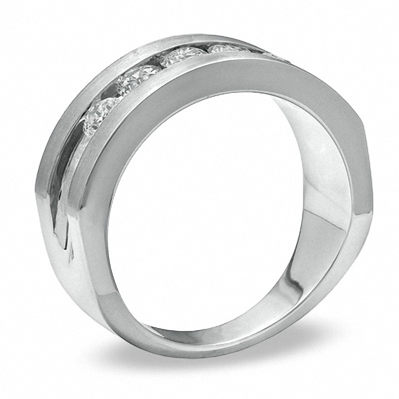 Main Image 2 of Previously Owned - 1 CT. T.W. Diamond Five Stone Band in 14K White Gold