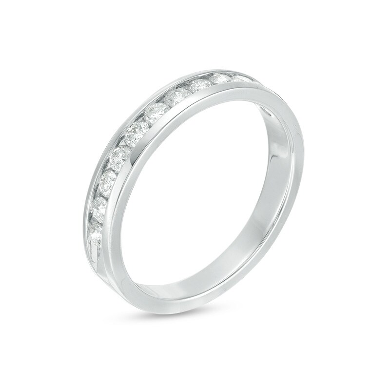 Previously Owned - 1/2 CT. T.W. Diamond Channel Band in 14K White Gold