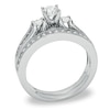 Thumbnail Image 1 of Previously Owned - 3/4 CT. T.W. Diamond Three Stone Bridal Set in 14K White Gold