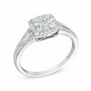 Thumbnail Image 2 of Previously Owned - 1/2 CT. T.W. Diamond Square Frame Cluster Engagement Ring in 10K White Gold