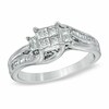 Thumbnail Image 0 of Previously Owned - 1/2 CT. T.W. Quad Princess-Cut Diamond Engagement Ring in 10K White Gold