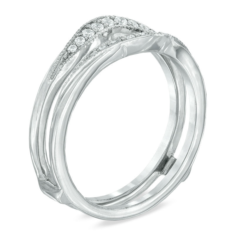 Previously Owned - 1/5 CT. T.W. Diamond Vintage-Style Solitaire Enhancer in 14K White Gold