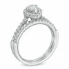 Thumbnail Image 2 of Previously Owned - 3/4 CT. T.W. Pear-Shaped Diamond Frame Bridal Set in 14K White Gold