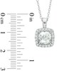 Thumbnail Image 2 of Previously Owned - 7.0mm Cushion-Cut Lab-Created White Sapphire Frame Pendant in Sterling Silver
