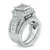 Thumbnail Image 2 of Previously Owned 3 CT. T.W. Quad Princess-Cut Diamond Frame Soldered Bridal Set in 14K White Gold