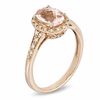 Thumbnail Image 1 of Previously Owned - Your Stone Your Story™ Oval Morganite and 1/15 CT. T.W. Diamond Frame Ring in 10K Rose Gold