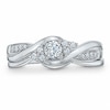 Thumbnail Image 0 of Previously Owned - 1/3 CT. T.W. Diamond Bypass Bridal Set in 10K White Gold