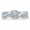 Thumbnail Image 0 of Previously Owned - 1/3 CT. T.W. Diamond Bypass Bridal Set in 10K White Gold