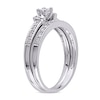Thumbnail Image 2 of Previously Owned - 1/3 CT. T.W. Princess-Cut Diamond Three Stone Bridal Set in 10K White Gold