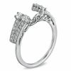 Thumbnail Image 2 of Previously Owned - 1/2 CT. T.W. Diamond Side Accent Double Row Solitaire Enhancer in 14K White Gold