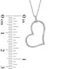 Thumbnail Image 2 of Previously Owned - 1/10 CT. T.W. Diamond Tilted Heart Outline Pendant in 10K White Gold
