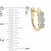 Thumbnail Image 2 of Previously Owned - 1/4 CT. T.W. Diamond Three Stone Cluster Hoop Earrings in 10K Gold