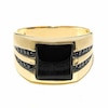 Thumbnail Image 2 of Previously Owned - Onyx Ring in 10K Gold with Black Diamonds