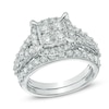 Thumbnail Image 0 of Previously Owned - 2 CT. T.W. Quad Diamond Frame Bridal Set in 14K White Gold