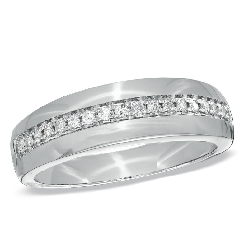 Main Image 1 of Previously Owned - 1/5 CT. T.W. Diamond Wedding Band in 10K White Gold