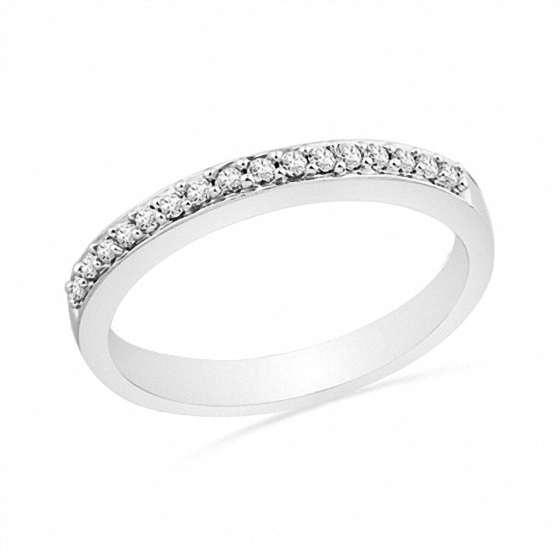 Main Image 1 of Previously Owned - 1/10 CT. T.W. Diamond Wedding Band in 10K White Gold