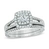 Thumbnail Image 1 of Previously Owned - 3/4 CT. T.W. Diamond Double Frame Split Shank Bridal Set in 14K White Gold