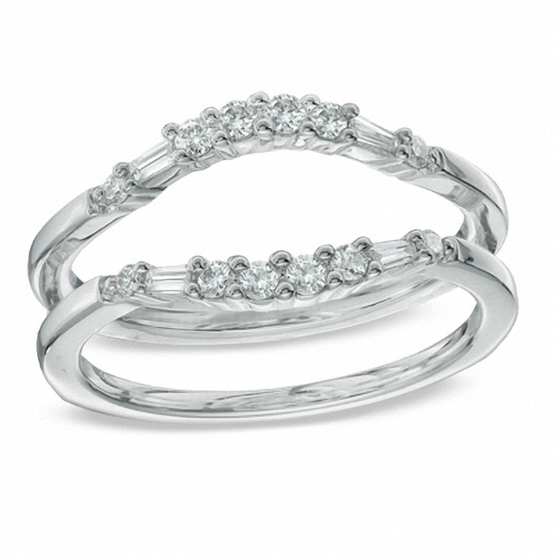 Main Image 1 of Previously Owned - 1/3 CT. T.W. Diamond Contour Solitaire Enhancer in 14K White Gold