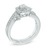 Previously Owned - 1/2 CT. T.W. Diamond Square Frame Bridal Set in 10K White Gold