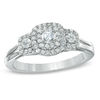 Thumbnail Image 1 of Previously Owned - 1/2 CT. T.W. Diamond Double Frame Three Stone Ring in 10K White Gold