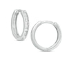 Thumbnail Image 0 of Previously Owned - 1/10 CT. T.W. Diamond Huggie Hoop Earrings in 10K White Gold