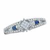 Thumbnail Image 0 of Previously Owned - Cherished Promise Collection™ 1/5 CT. T.W. Princess-Cut Diamond and Sapphire Ring in 10K White Gold