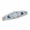 Thumbnail Image 1 of Previously Owned - Cherished Promise Collection™ 1/5 CT. T.W. Princess-Cut Diamond and Sapphire Ring in 10K White Gold