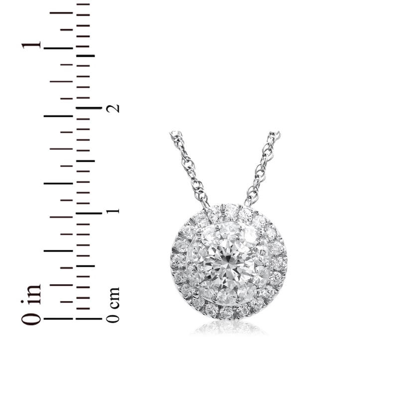 Previously Owned - 1 CT. T.W. Diamond Double Frame Pendant in 14K White Gold