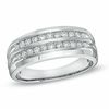 Thumbnail Image 1 of Previously Owned - 1/2 CT. T.W. Diamond Double Row Anniversary Band in 10K White Gold